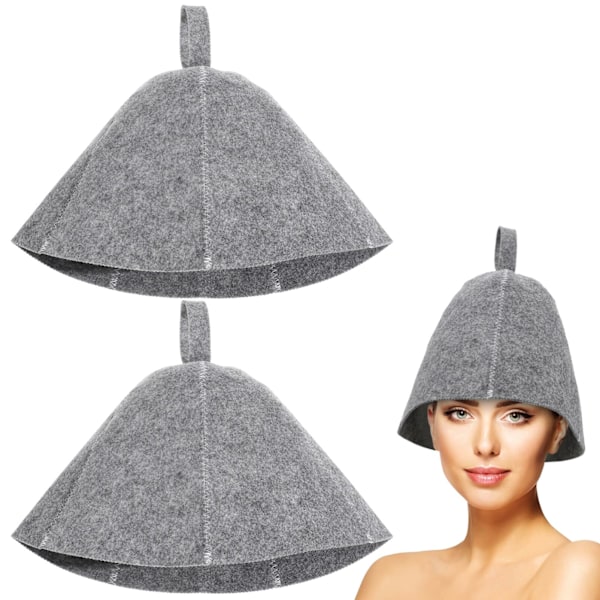2 originala bastuhättor i ull