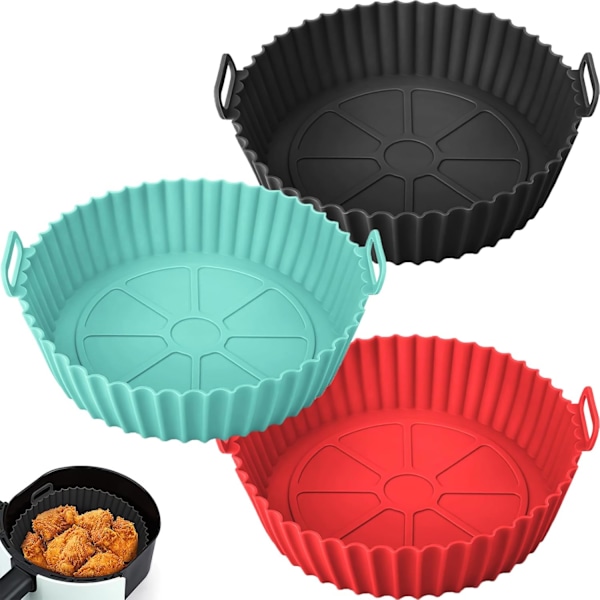 3 silikonformar, 20 cm tillbehör för airfryer fr{DH}