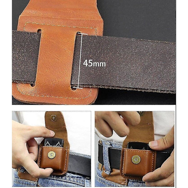 Læder lighter etui Håndlavet hylster bælte Loop Clip pung Holder til Zippo