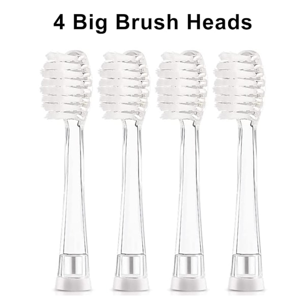 SG977 SGEK6 Udskiftningsbørstehoveder Kompatible med Brush-Baby KidzSonic Dinosaur og Flamingo/Dada-Tech DT-K6 - 4 Store børstehoveder