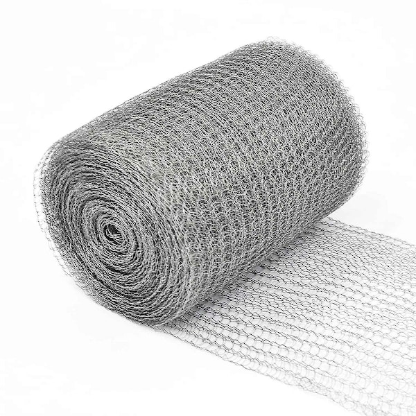 Rustfritt ståltrådnett, 12,7 cm x 6 m, fint nett, rustfritt stål, tett nett for beskyttelse