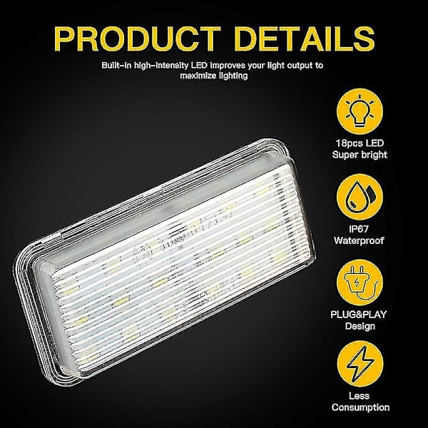 2 stk. Canbus Led Nummerpladelys Kompatibel Med Lexus Lx470 Lx570 Toyota Land Cruiser 100 200 Prado 120 Reiz 4d Mark X Nummerpladelys
