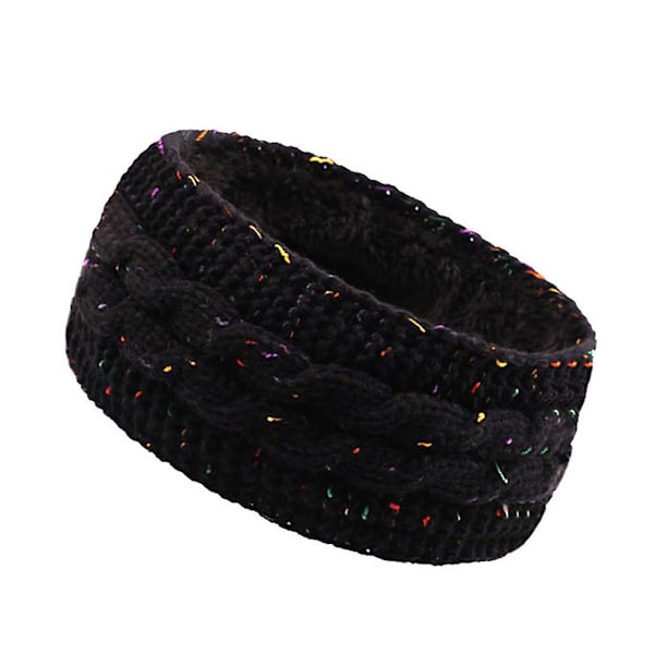 Fleeceforet vinter turban strikket bredt hold varmere pandebånd elastisk pandebånd Black dots