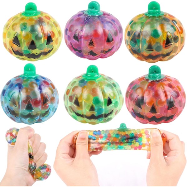Halloween-paket med klämleksaker, Halloween-stressbollar, pumpa-leksaker, fidget-leksaker för barn och vuxna, festpresenter