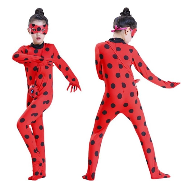 6 stk./sæt Børne-Mariehøne Cosplay Kostume Sæt Halloween Fest Jumpsuit 140(130-140CM)