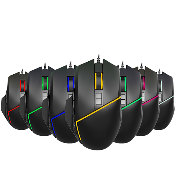 Trådbunden Gamingmus USB Färgglad Belysning Justerbar 6400DPI Datortillbehör{GKS}