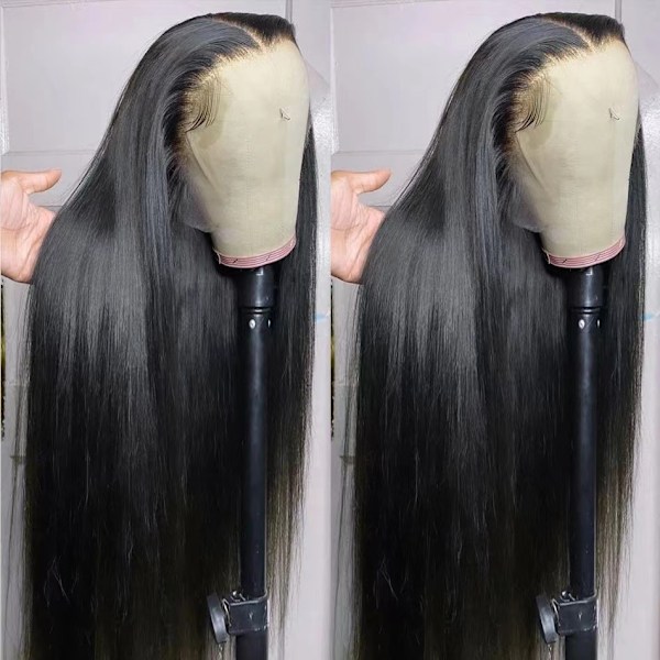 Brasilianskt rakt äkta hår Lace Front Peruker Limfria Äkta Hår Peruker - Perfet