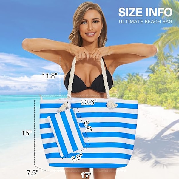 Strandtaske til kvinder Vandtæt strandtaske med lommer Sportstaske til kvinder Piger Sommer taske Skuldertaske Shoppingtaske Space gray