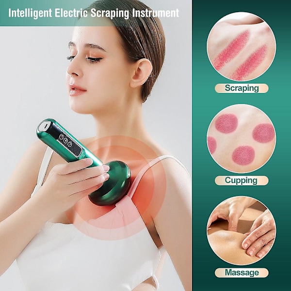 Elektrisk koppningsmassageapparat vakuumsugkopp guasha anti celluliter skönhet hälsa skrapning infraröd värme bantning gua sha massage 12 levels suction 2