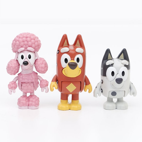 8/12 st Tecknad Animation Bluey Leksaker Modell 12ST