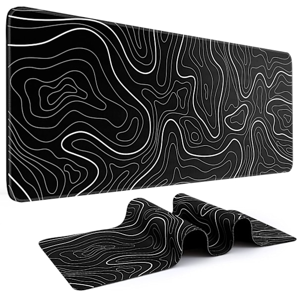 Gaming Mouse Mat Large Keyboard Mat 31.5 x 11.8 inches Topographic Mou