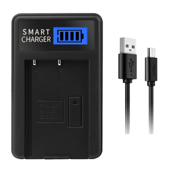 EN-EL9 EN-EL9A LCD Enkelt Batterioplader til Nikon D40 D40x D60 D3000 D5000 Kamera Opladningsdock Tilbehør