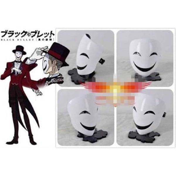 GK-O Anime Bullet Kagetane Hiruko Naamio Cosplay Puku Rekvisiitta Halloween Naamio Valkoinen{DH}