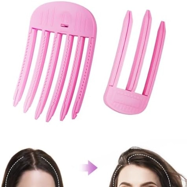 2-pack Vindformad Stylingkam för Fluffig Lugg, Volym och Värmefria Lockar, Snabba Hårstylingverktyg Volymgivande Hår{DH}
