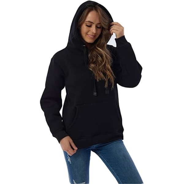 Dame Casual Vinter Varmt Fleece Sherpa Foret Sweatshirt med Hætte (L) L