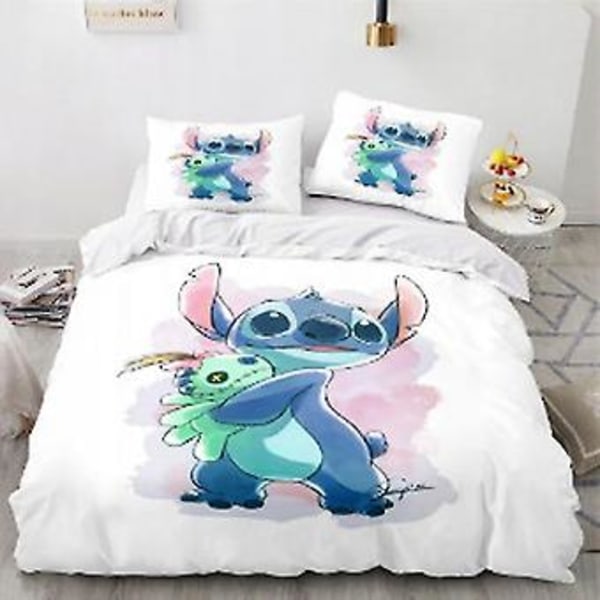 Uusi Stitch digitaalisesti painettu vuodevaatesetti lasten lahjaksi, vuodevaatesetti pussilakana ja tyynyliina 3-osainen/2-osainen -ZHENV{jkw} (140CM 200CM Väri SDZ3)
