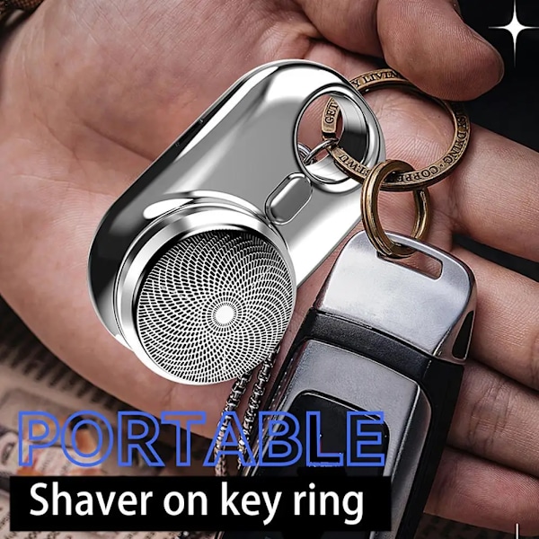 Type-C Nopea Lataus Vedenkestävä Sähköparranajokone Miehille Matka Mini Kannettava Parranajokone [YD] silver