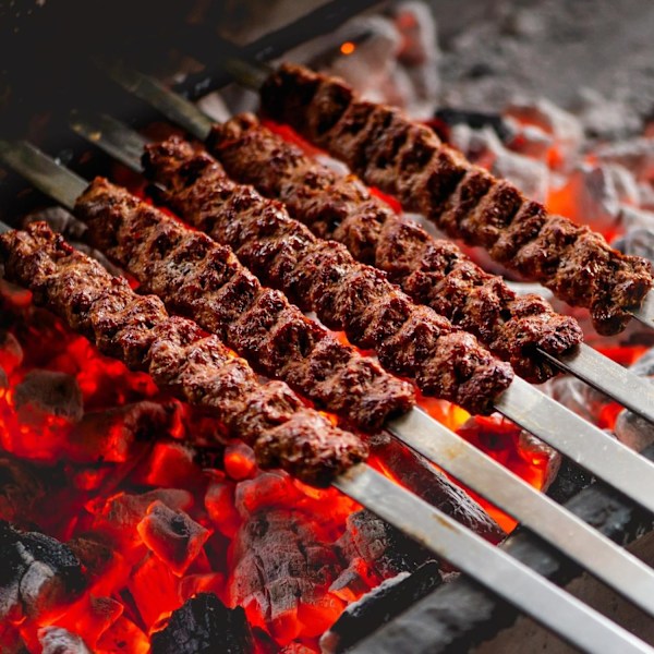 Kebab Maker Grillspyd, 11 tommers lang trykkform Kabab Maker Press