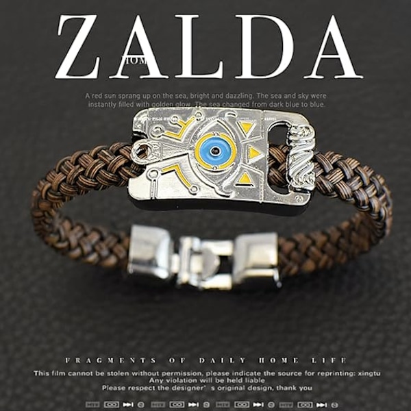 Zelda-rannekoru, Punk-tyylinen Zelda Legend -rannekoru, Breath of the Wild -seoskoru sarjakuvarannekoru, Peli-asusteet Kudottu rannekoru (Hopea){GKS}