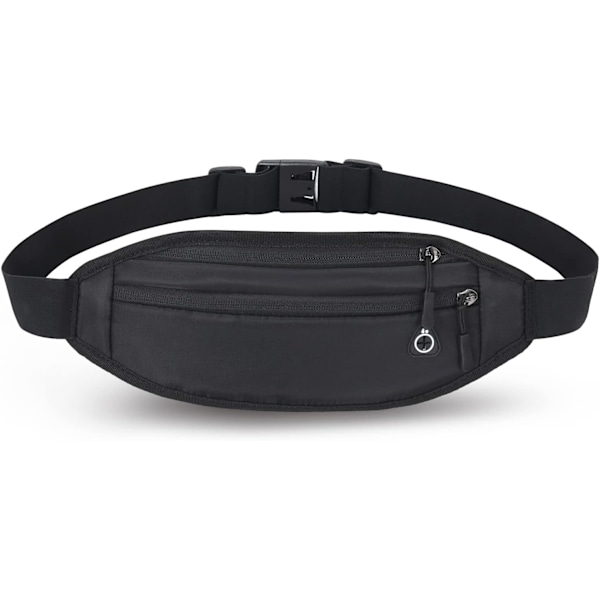 Running Belt Mobile Phone Up to 7 Inch Waist Bag for Women Men Kids Girls Belt Bag Belly Bag Waterproof (Black)