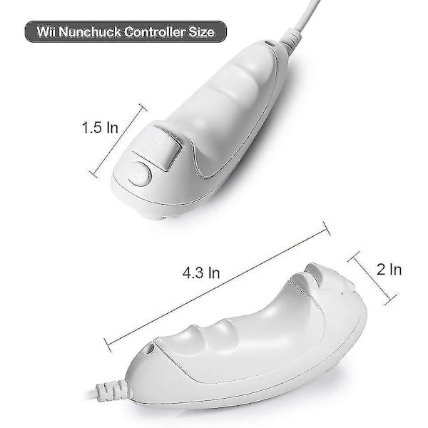 Wii Nunchuck-kontroller, 2-pack Nunchuk-kontrollerersättning