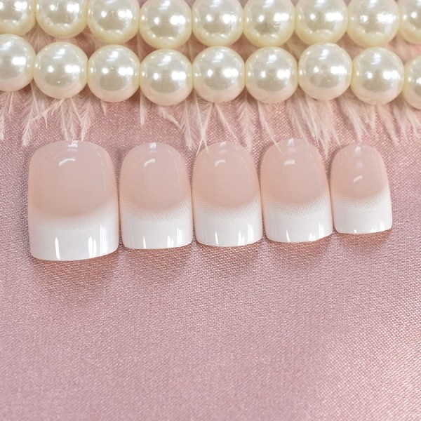 CNA Daily Natural Nude White Press on French Nails Sho