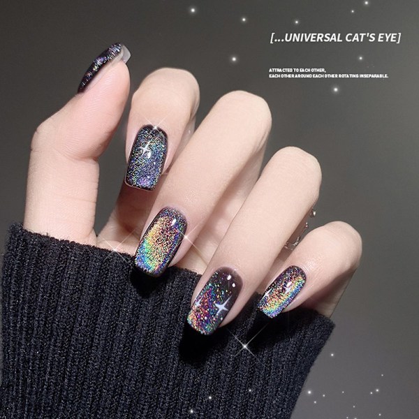 15 ml Regnbue Katt Gelé Fargerik Refleks Glitter Magnetisk