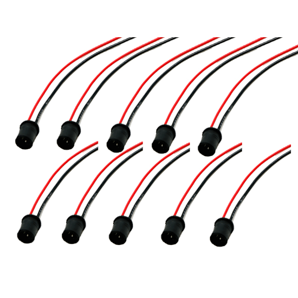 T10 w5w led / halogen stik / fatning stik 10-pak blød Black Black