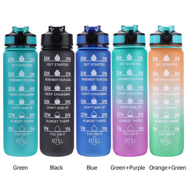 Vannflaske Sports Drikkekopp Plast Vannkopp 1000ML blue