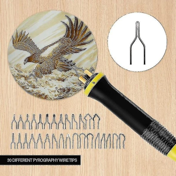Pyrografiapoltinsetti Ammattimainen puupoltin 30 kärjellä