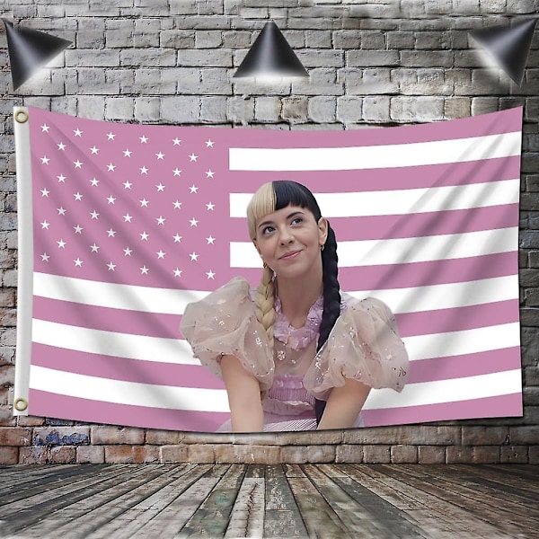 Melanie Flagga, Melanie Flagga Amerikanska USA Banner Musik Sångare Poster Gobeläng 3x5ft Melanie Martinez Rosa Flagga För College Sovsal Rum