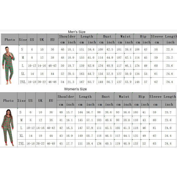 Julpyjamas för vuxna, Onesie-dräkt, pyjamas för kvinnor, pyjamasset för män, röd Men Red L