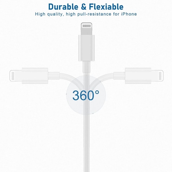 CDQ iPhone Oplader USB-C - Kabel / Ledning - 20W - Hurtig Oplader 4-pak