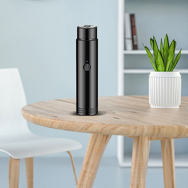 Mini Elektrisk Barbermaskin Ansikt Skjegg Barberhøvel Hårtrimmer Reise[YD] Black