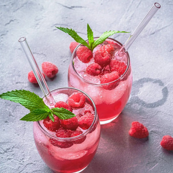 Lasiset smoothie-pillit, uudelleenkäytettävät läpinäkyvät pillit