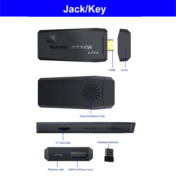 Uusi 2024 20000+ 4k HDMI TV Videopelitikku Retro Pelikonsoli 2 Langattomalla Ohjaimella 4k Pelitikku 100% Uusi