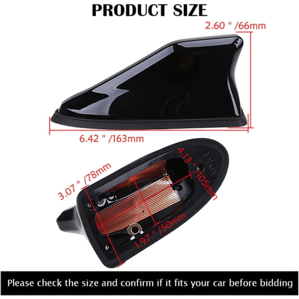 Hajfinneantenne til Peugeot RCZ 206 207 208 301 307 308 406 407