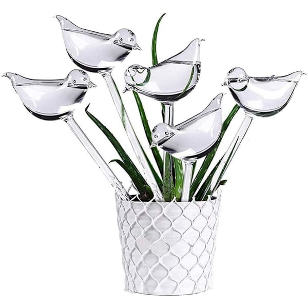 10-pack Självbevattning i Glas, Transparenta Fågelformade Glober Växtbevattnare för Inomhusväxter Trädgårdsstöd Blommor