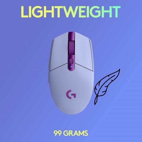 Logitech G305 LIGHTSPEED Langaton Pelihiiri, Hero 12K Sensori, 12 000 DPI, Kevyt, 6 Ohjelmoitavaa Painiketta, 250 Tunnin Akun Kesto, Violetti Purple