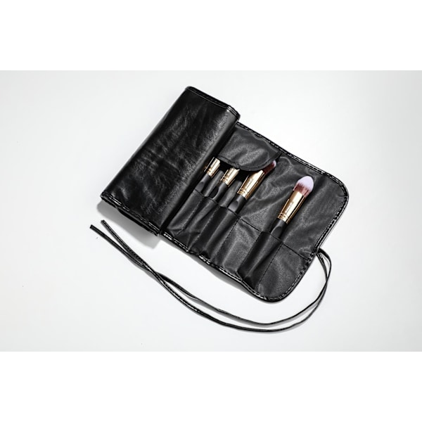 24 stk. professionelle og eksklusive makeup børster i etui Sort / Guld 150