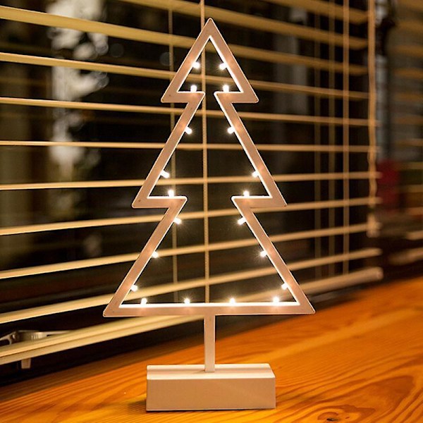 3D Grantræ Bordlampe Stjerne Hjerteform LED Natlampe Romantisk Dekorativ LED Belysning (Stjerne, Som Vist){GKS}