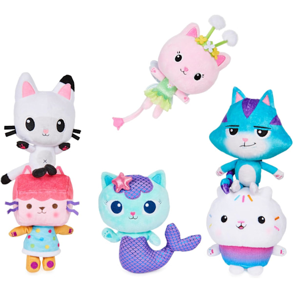 Gabbys dockhus, 8-tums Mercat Purr-ific Plyschleksak, Barnleksaker för åldrar 3 år och uppåt