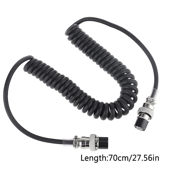 70 cm mikrofonkabel för Kenwood transceiver MC-60 svart tålig
