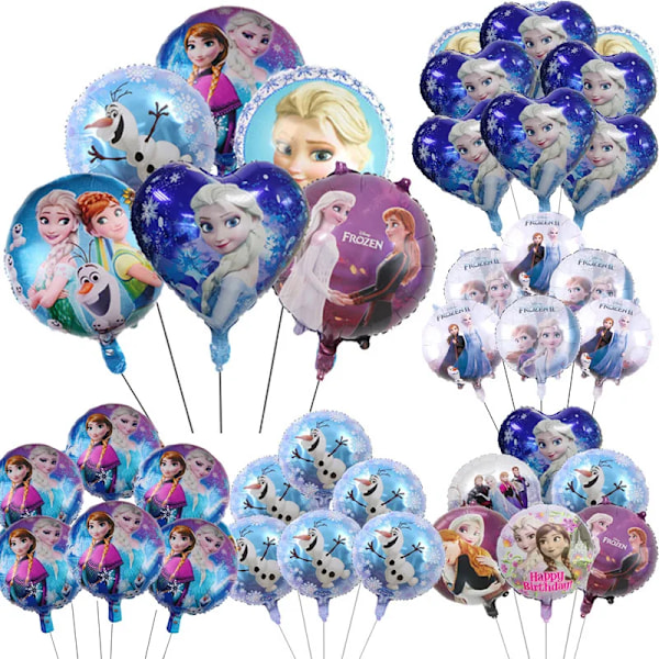 6 stk. 18 tommer Frozen Elsa balloner Anna Olaf Princess Helium Globos pige fødselsdagsfest bryllup baby shower dekorationer børnelegetøj 6 stk. A 6pcs A 18 inches