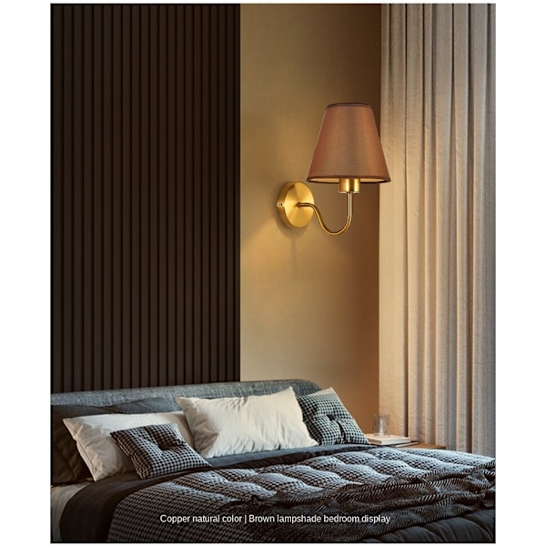 Vägglampa för inomhusbruk, Tyg, Kreativ Enkelhet Modern Flax color
