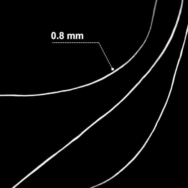 Pärlsnöre 0,8 mm, slitstarkt snöre, pärltråd, vit, 70 meter/rulle, för smyckesarmband, pärltråd[YD]