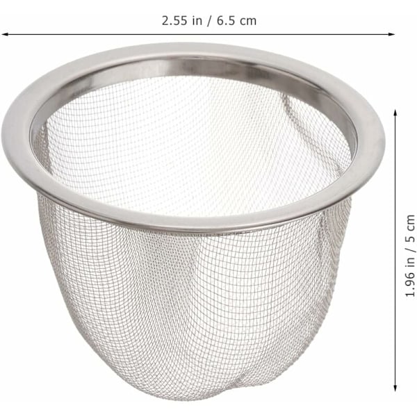 Te-si udskiftning: 8 stk. te-si indsats i rustfrit stål te-infusionsenhed løs te-si til te- og kaffemaskine 6,5x4,5 cm
