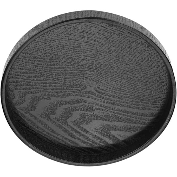Pyöreä tarjotin koristeellinen tarjotin musta puu pyöreä muoto massiivipuuta tee kahvi välipalat ruoka tarjoilutarjotin lautanen ravintolatarjottimet 30cm (30cm){HONGDE}