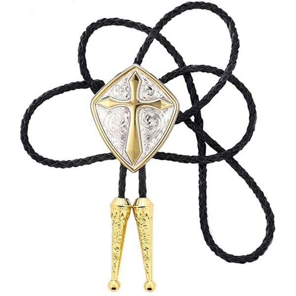 Cowboy Western Tie Bolo Tie til Mænd Vintage Skjold med Hånd