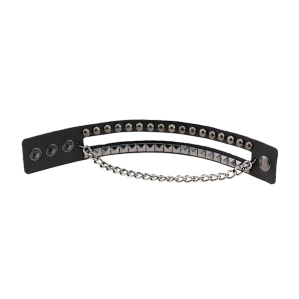 Punkarmband för män och kvinnor - Gotiskt svart läderarmband med nitar och nitmanschetter, justerbart flerskiktsarmband